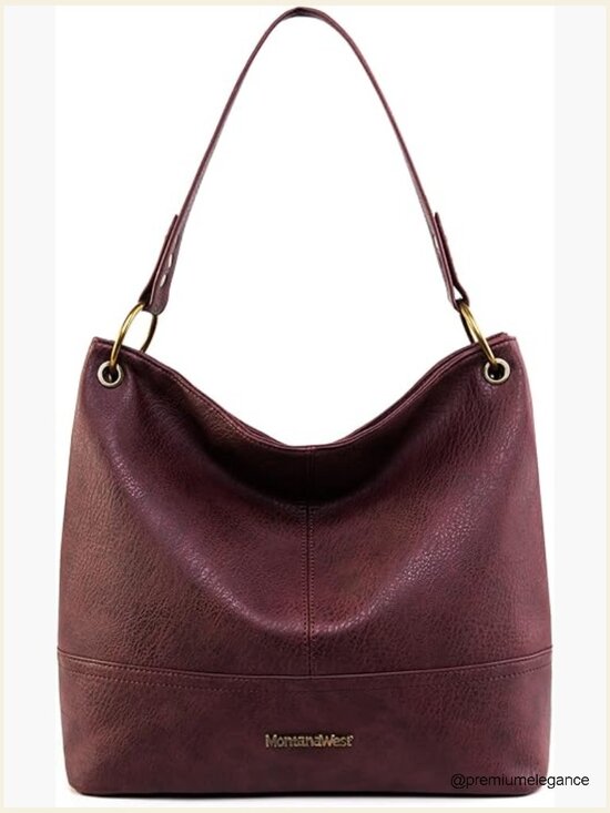 Handbags - Hobo Bag with Back Pocket Shoulder Handbag Zipper Closure Large Capacity Vegan